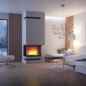 TRINITY C-tresidig insatskamin HITZE-12kW