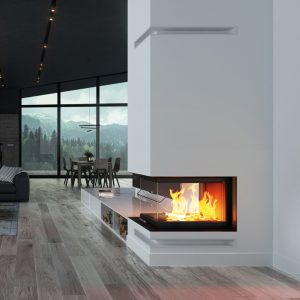 Tresidig insatskamin Hitze-TRINITY U-12kW