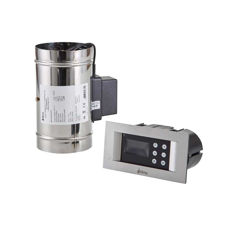 Automatic Combustion HETA modul för braskamin med automatisk luftreglering och extern display