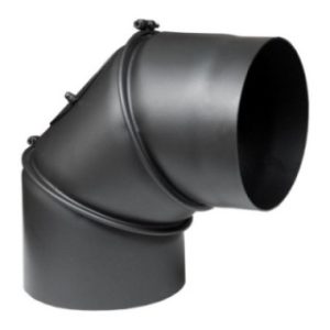 Rökrörsböj 90° justerbar kaminrör med sotlucka-diameter 120-200mm