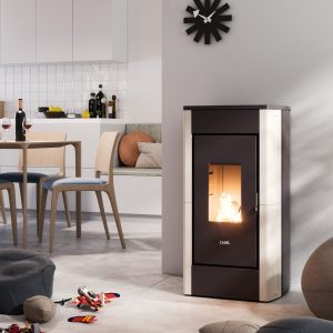 Pelletskamin CADEL Perla 7kW-tyst och effektiv värme-varianter