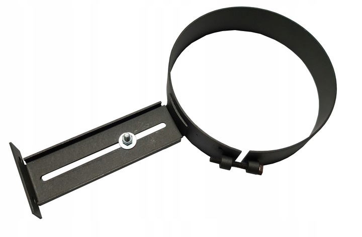 Justerbar väggkonsol för kaminrör och rökrör från BERTRAMS med stabil montering och väggavstånd 160-280 mm.